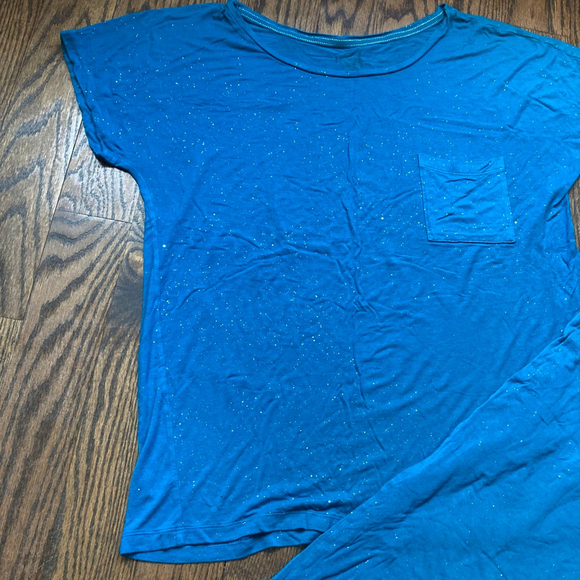 Women's George Pajama Set L Blue Loungewear - Picture 3 of 4